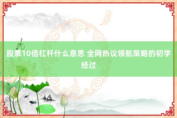 股票10倍杠杆什么意思 全网热议领航策略的初学经过