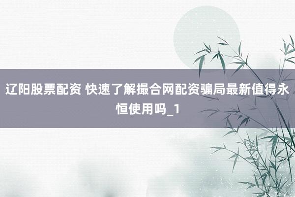 辽阳股票配资 快速了解撮合网配资骗局最新值得永恒使用吗_1